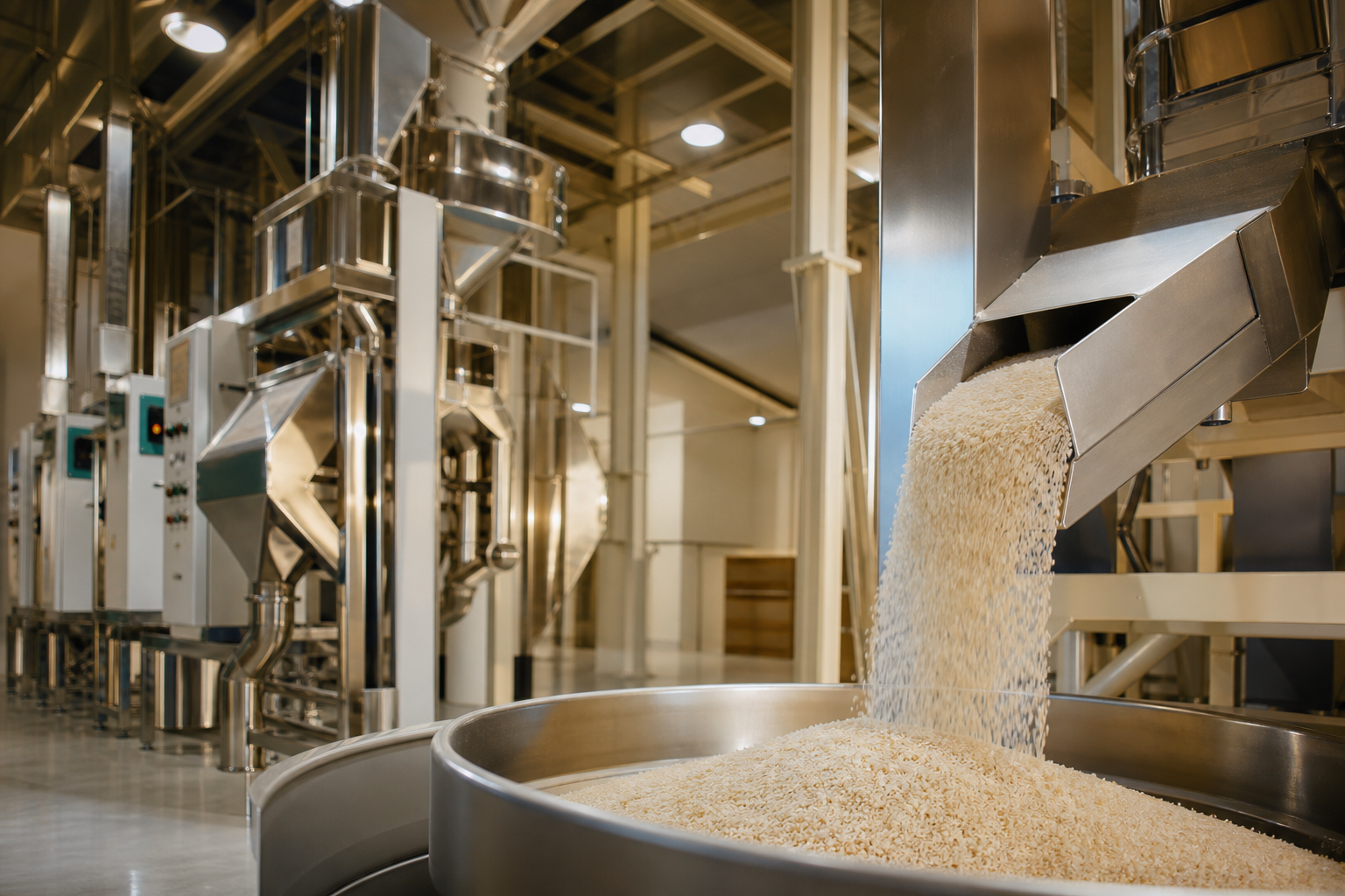 Milling line inside Bandaru Rice Mill